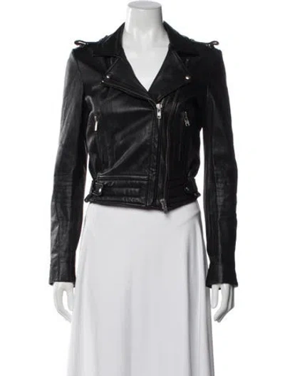 Pre-owned Iro Leather Biker Jacket In Black