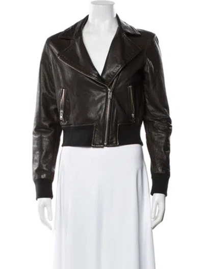 Pre-owned Iro Leather Biker Jacket In Black