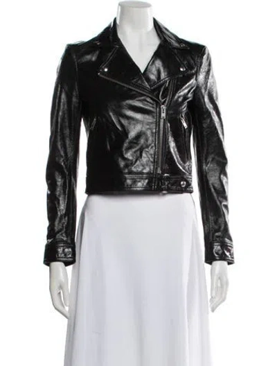 Pre-owned Iro Leather Biker Jacket In Black