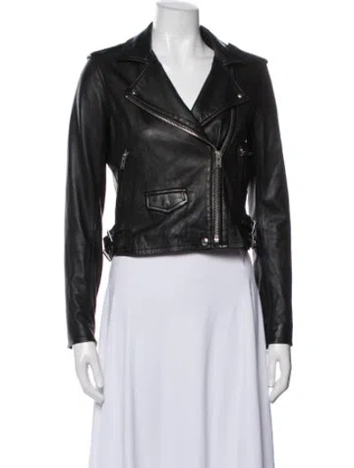 Pre-owned Iro Leather Biker Jacket In Black