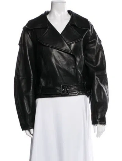 Pre-owned Iro Leather Biker Jacket In Black