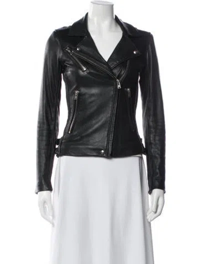 Pre-owned Iro Leather Biker Jacket In Black