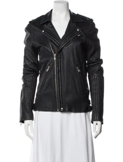 Pre-owned Iro Leather Biker Jacket In Black