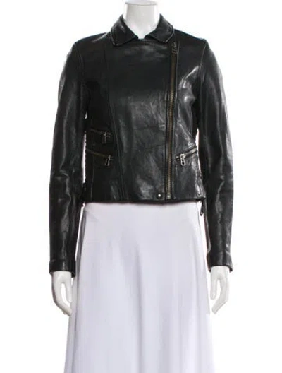 Pre-owned Iro Leather Biker Jacket In Black