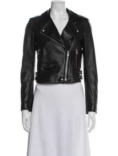 Pre-owned Iro Leather Biker Jacket In Black