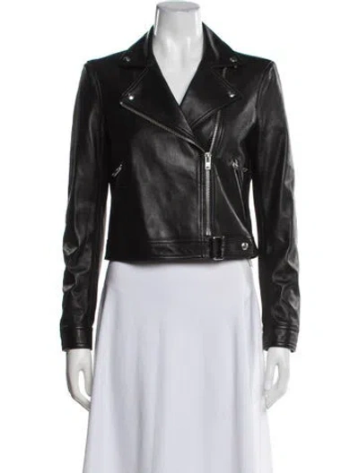 Pre-owned Iro Leather Biker Jacket In Black