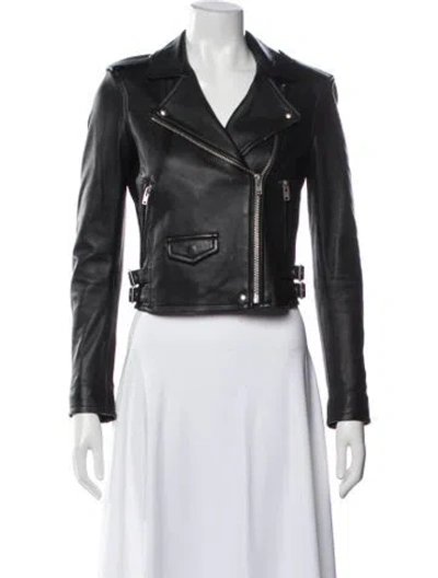 Pre-owned Iro Leather Biker Jacket In Black