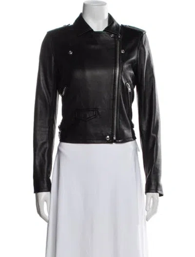 Pre-owned Iro Leather Biker Jacket In Black