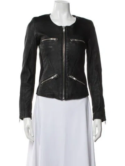Pre-owned Iro Leather Biker Jacket In Black