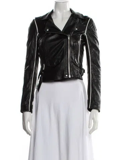 Pre-owned Iro Leather Biker Jacket In Black