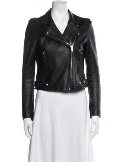 Pre-owned Iro Leather Biker Jacket In Black