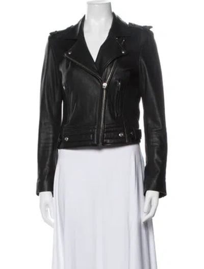 Pre-owned Iro Leather Biker Jacket In Black
