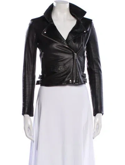 Pre-owned Iro Leather Biker Jacket In Black