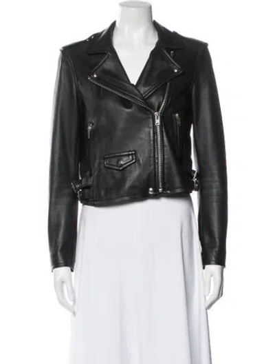 Pre-owned Iro Leather Biker Jacket In Black