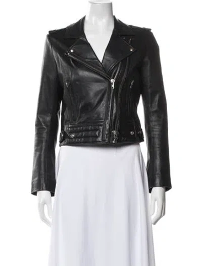 Pre-owned Iro Leather Biker Jacket In Black