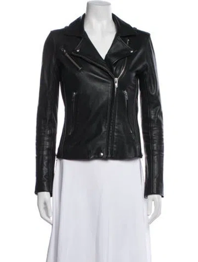 Pre-owned Iro Leather Biker Jacket In Black