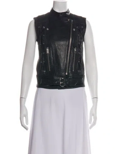Pre-owned Iro Leather Biker Jacket In Black