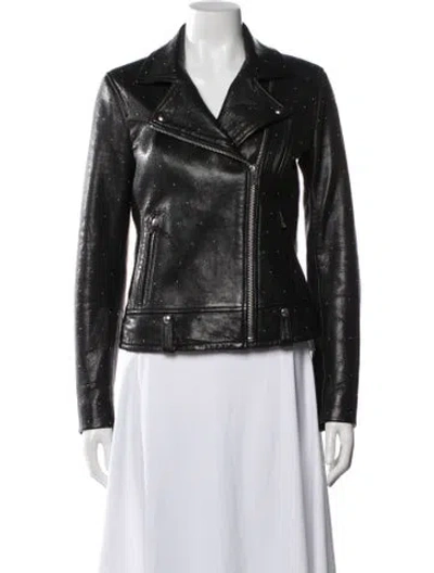 Pre-owned Iro Leather Biker Jacket In Black