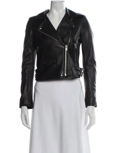 Pre-owned Iro Leather Biker Jacket In Black