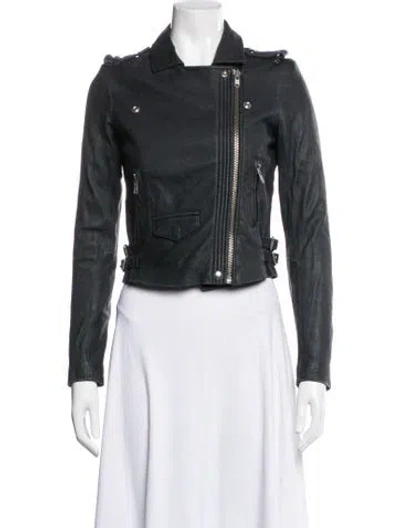 Pre-owned Iro Leather Biker Jacket In Black