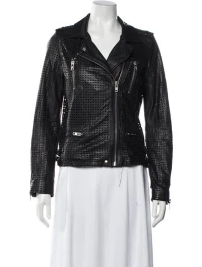 Pre-owned Iro Leather Biker Jacket In Black