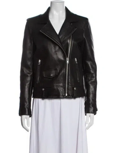 Pre-owned Iro Leather Biker Jacket In Black