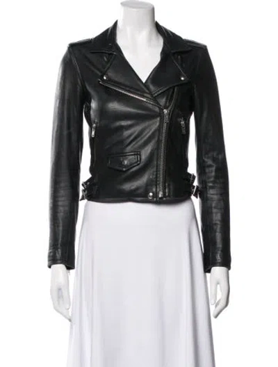 Pre-owned Iro Leather Biker Jacket In Black