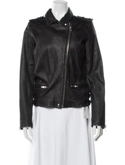Pre-owned Iro Leather Biker Jacket In Black