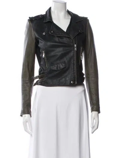 Pre-owned Iro Leather Biker Jacket In Black