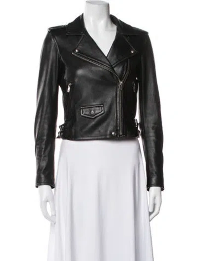 Pre-owned Iro Leather Biker Jacket In Black