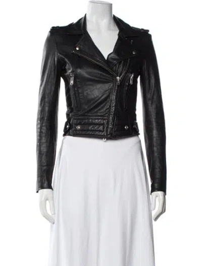 Pre-owned Iro Leather Biker Jacket In Black