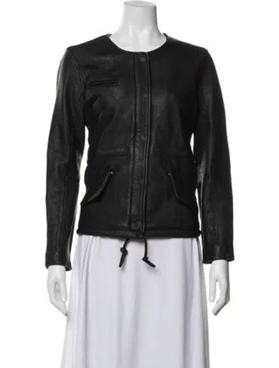 Pre-owned Iro Leather Biker Jacket In Black
