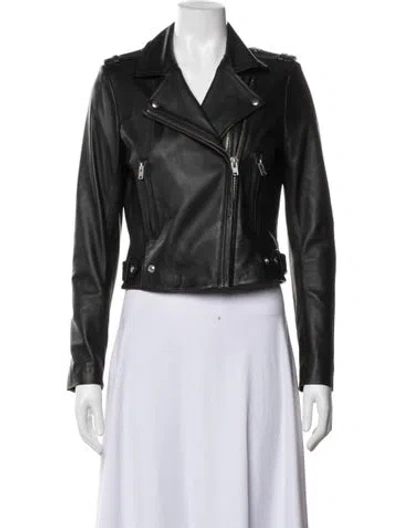 Pre-owned Iro Leather Biker Jacket In Black