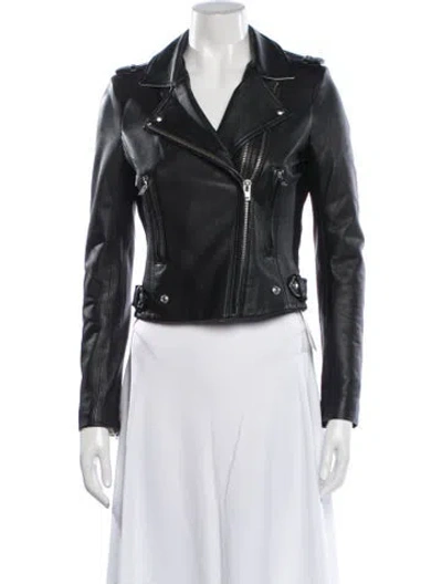 Pre-owned Iro Leather Biker Jacket In Black