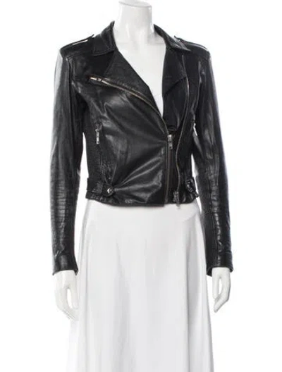 Pre-owned Iro Leather Biker Jacket In Black