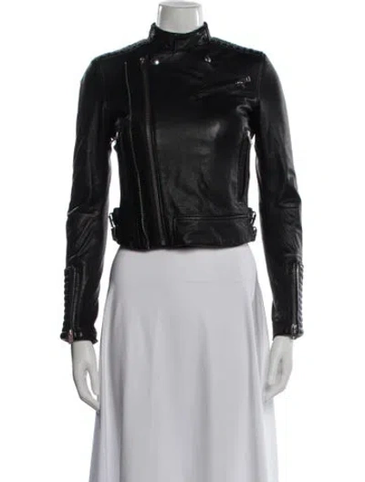 Pre-owned Iro Leather Biker Jacket In Black