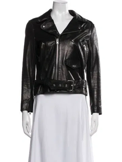 Pre-owned Iro Leather Biker Jacket In Black
