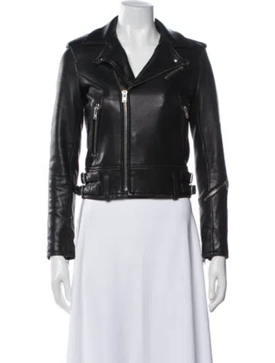 Pre-owned Iro Leather Biker Jacket In Black