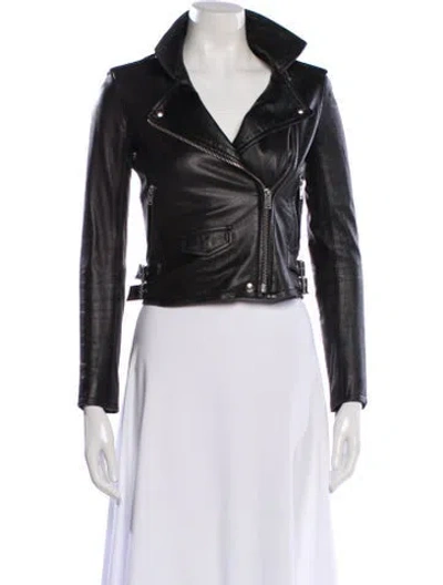 Pre-owned Iro Leather Biker Jacket In Black
