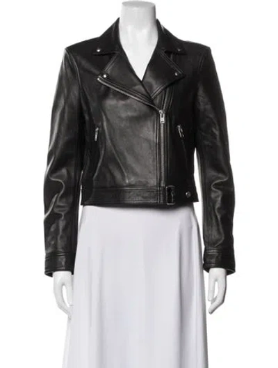 Pre-owned Iro Leather Biker Jacket In Black