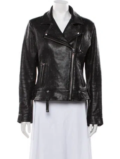 Pre-owned Iro Leather Biker Jacket In Black