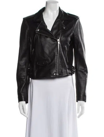 Pre-owned Iro Leather Biker Jacket In Black