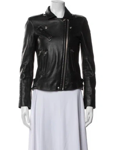 Pre-owned Iro Leather Biker Jacket In Black