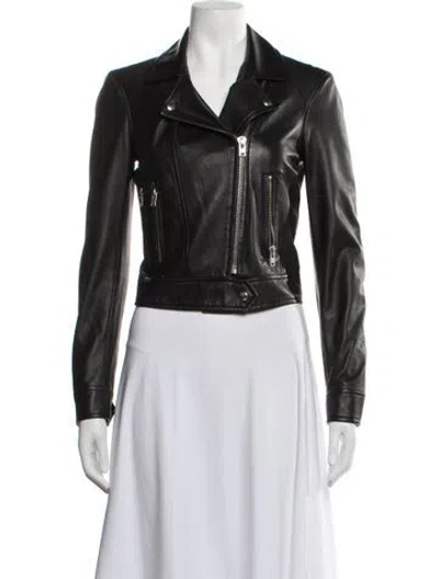 Pre-owned Iro Leather Biker Jacket In Black