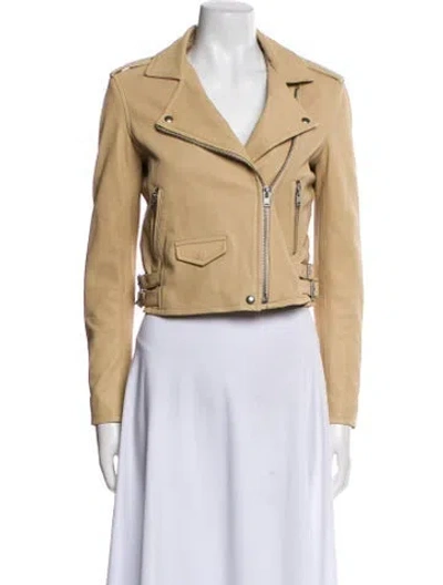 Pre-owned Iro Leather Biker Jacket In Blue