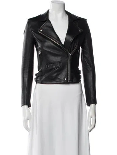 Pre-owned Iro Leather Biker Jacket In Blue