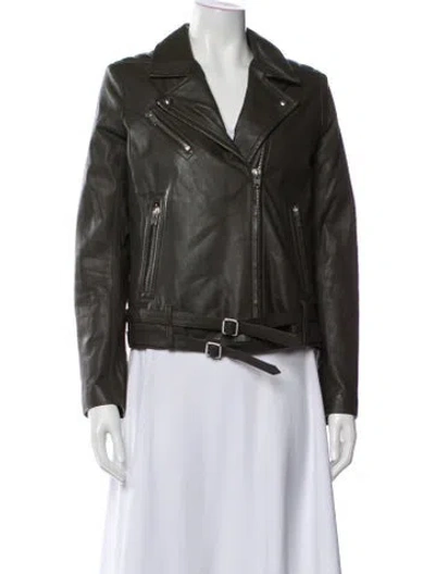 Pre-owned Iro Leather Biker Jacket In Brown