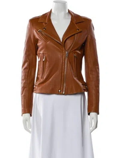 Pre-owned Iro Leather Biker Jacket In Brown