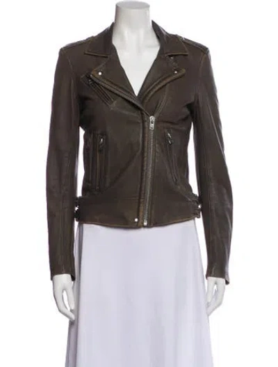 Pre-owned Iro Leather Biker Jacket In Brown