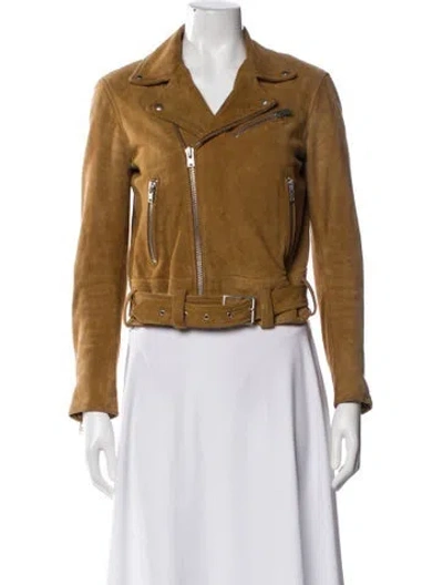 Pre-owned Iro Leather Biker Jacket In Brown